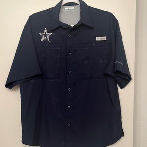 Dallas Cowboys Columbia PFG Short Sleeve Button Up - Mens Size Small